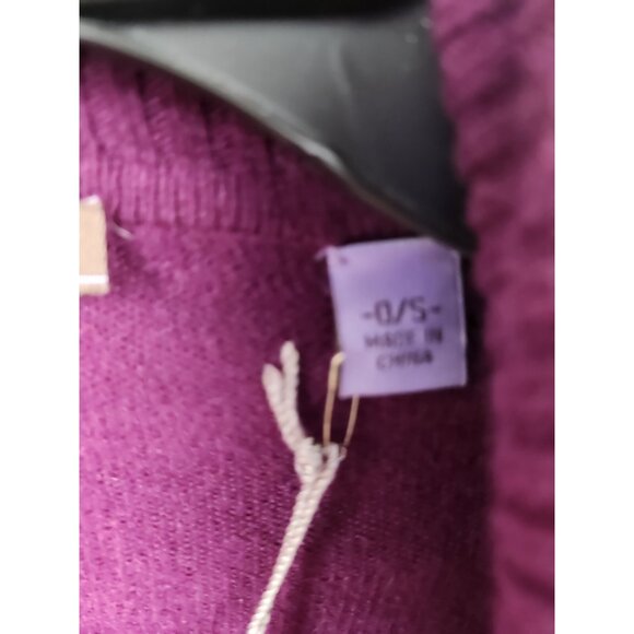 Cullen Womens Poncho Cardigan One Size Purple Wool Cashmere Timeless Sweater NWT - Picture 5 of 10